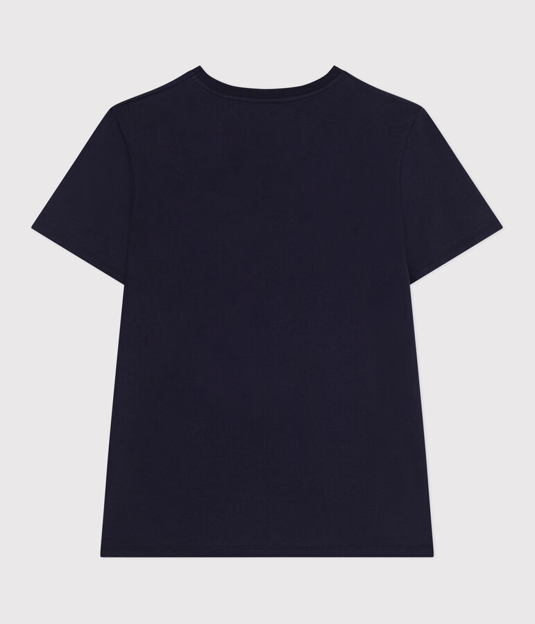 Damen T-Shirt Le Droit aus einfarbiger Baumwolle blau