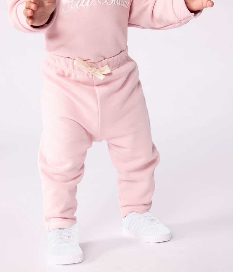 Baby-Hose aus einfarbiger Baumwolle rosa