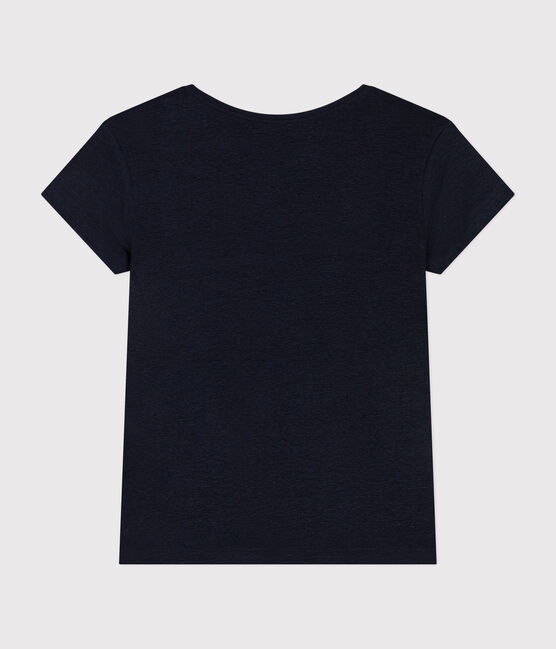T-Shirt Le Droit aus Leinen mit Rundhalsausschnitt, Damen blau SMOKING