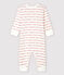 Fußloser Baby-Strampler aus Jacquard mit Petit Bateau-Motiv "Je t'aime" weiss MARSHMALLOW/rot TERKUIT