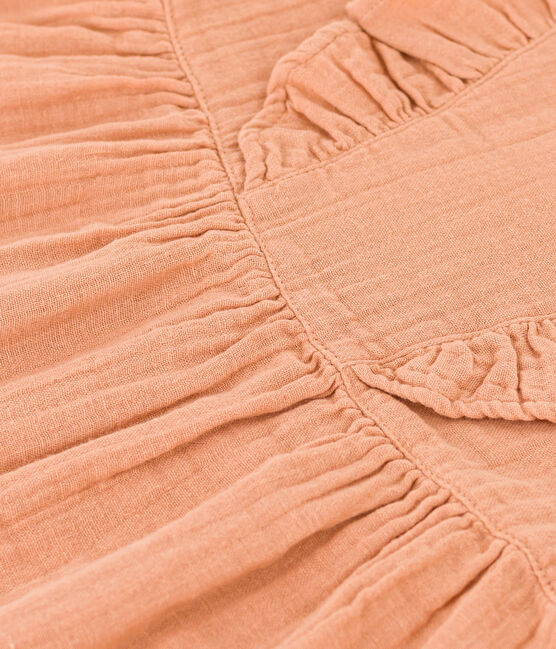 Kurzärmeliges Babykleid aus Baumwollgaze rosa SIENNA