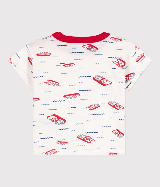 Kurz&auml;rmeliges Baby-T-Shirt aus bedrucktem Jersey weiss/vielfarbig