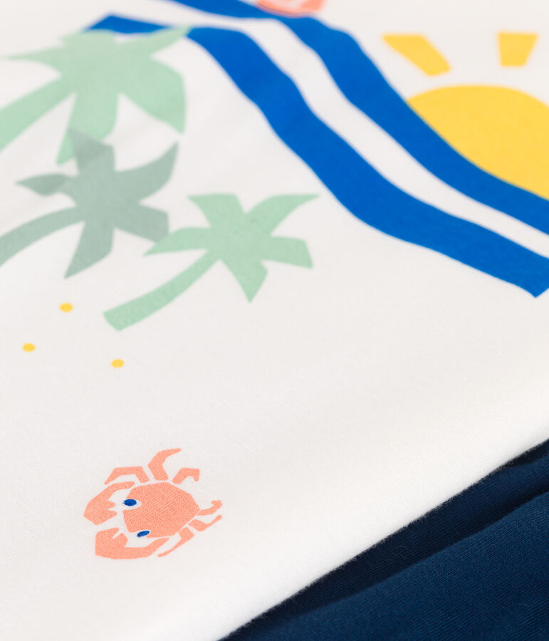 Kinder-Kurzpyjama aus Baumwolle weiss/vielfarbig