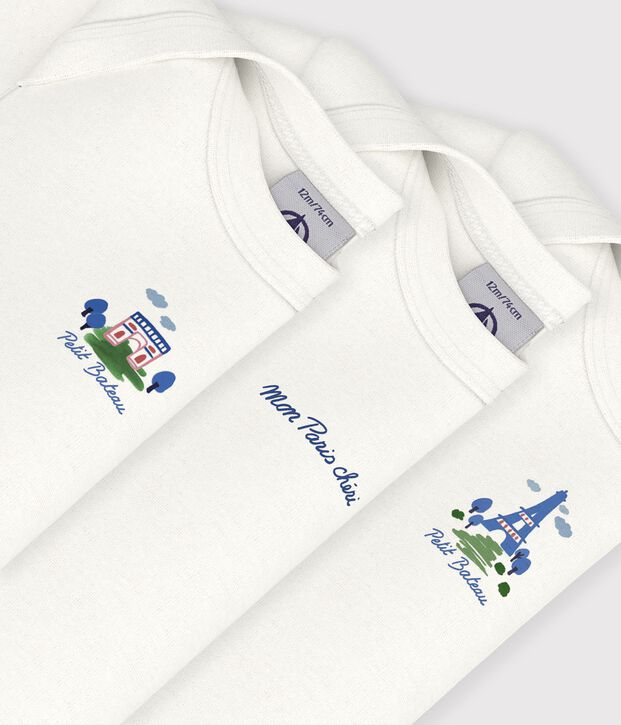 Set kurz&auml;rmeliger Baby-Bodys aus einfarbiger Baumwolle vielfarbig