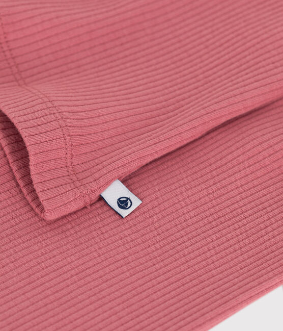 Langärmeliger Kinder-Pyjama aus einfarbiger Baumwolle rosa ROSEWOOD