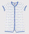 Baby-Kurzoverall aus Baumwoll-Jacquard weiss MARSHMALLOW/blau PERSE