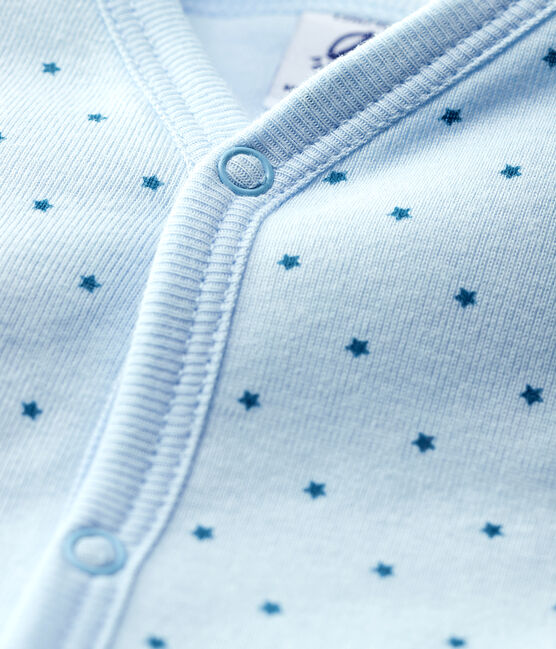 Baby-Strampler ohne Füße aus wattiertem Rippstrick für Jungen blau FRAICHEUR/ MOZAIK