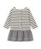Gestreiftes Baby-Mädchen-Kleid beige COQUILLE/blau SMOKING