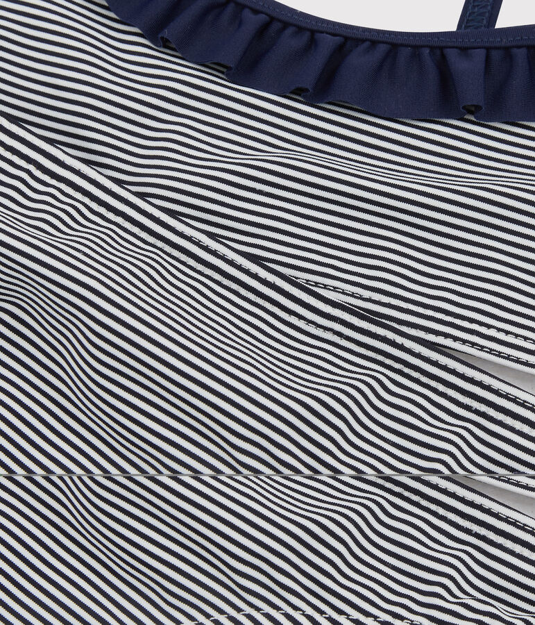 Kinder-Badeanzug f&uuml;r M&auml;dchen blau/weiss