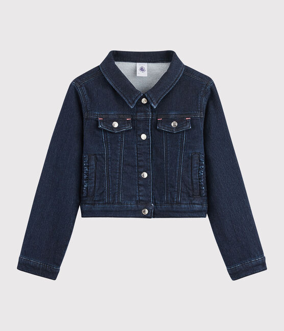 Kinder-Jeansjacke für Mädchen blau DENIM BLEU FONCE