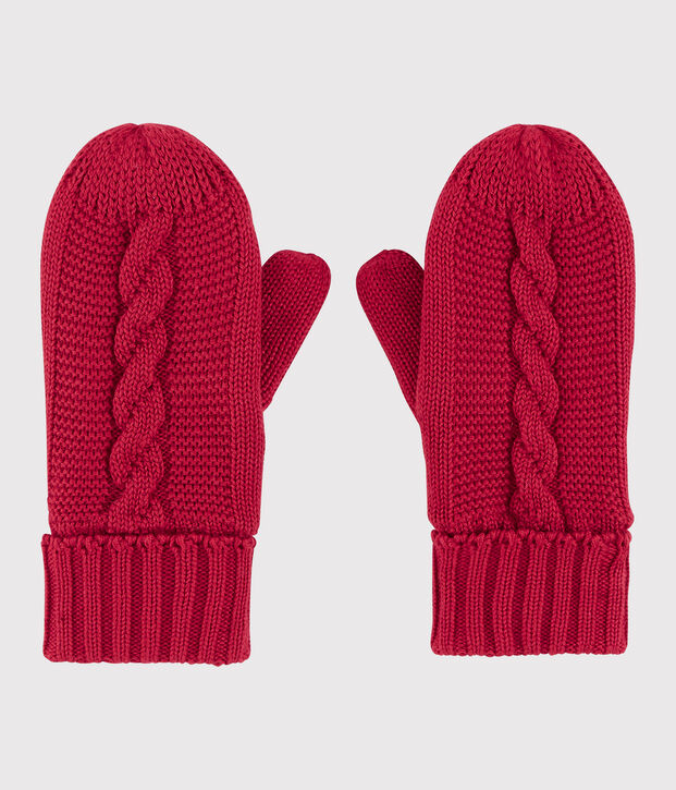 Kinder-Fausthandschuhe f&uuml;r M&auml;dchen und Jungen rot