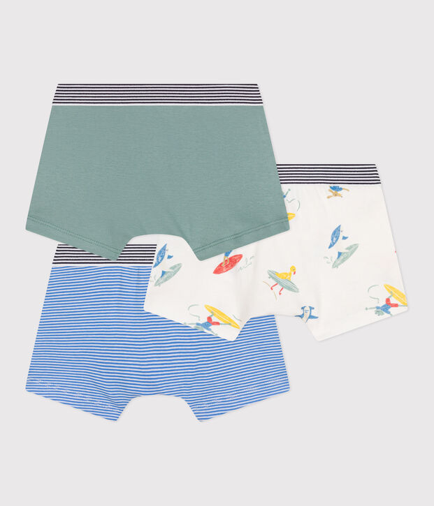 3er-Set Kinder-Boxershorts aus Baumwolle mit Surf-Motiven vielfarbig