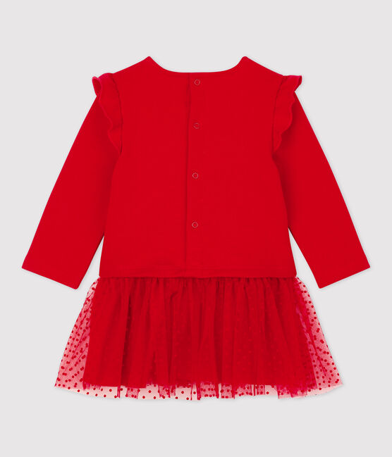 Baby-Kleid aus Molton und Tüll rot TERKUIT