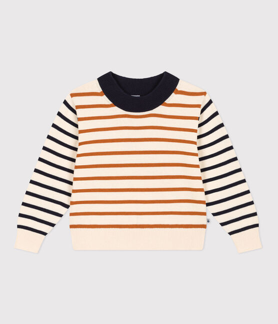 Kinderpullover aus Baumwolle mit Matrosenmuster weiss AVALANCHE/ MULTICO