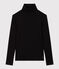 Damen-Rollkragenshirt "L'Iconique" aus Baumwolle schwarz BLACK