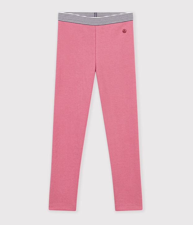 Kinder-Leggings aus einfarbiger Baumwolle rosa