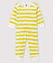 Baby-Strampler aus Rippstrick ohne Druckknöpfe gelb BLE/weiss MARSHMALLOW