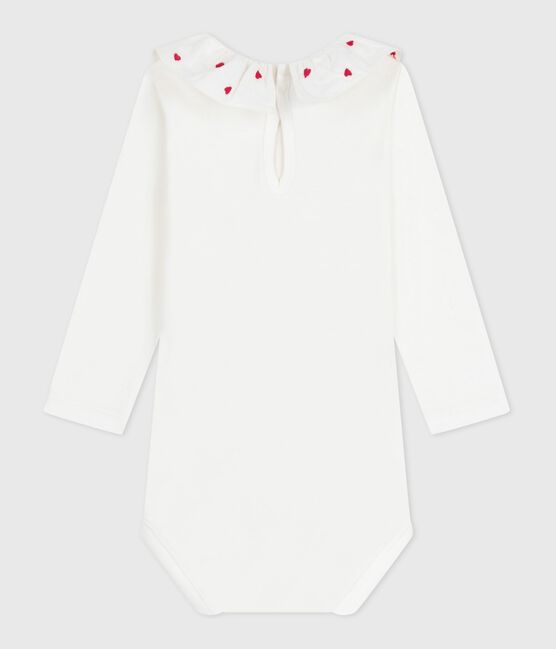 Baby-Body mit Rollkragen aus einfarbiger Baumwolle  weiss MARSHMALLOW