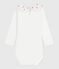 Baby-Body mit Rollkragen aus einfarbiger Baumwolle  weiss MARSHMALLOW