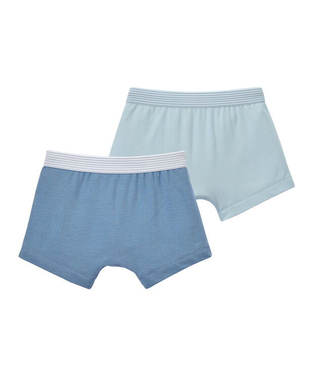 Einfarbige Jungen-Boxershorts im 2er-Set weiss