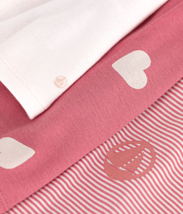 2-teiliges Baby-Set aus Baumwolle, einfarbiger Cardigan und gemustertes Kleid rosa/vielfarbig