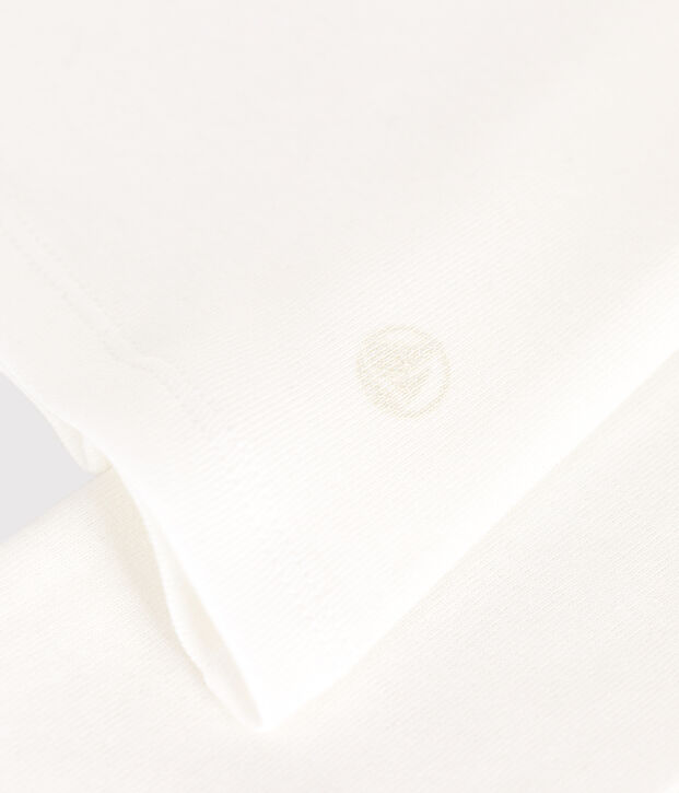 Lang&auml;rmeliges Damen-T-Shirt L'Iconique aus einfarbigem Rippstrick weiss