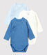3er-Set langärmelige Baby-Bodys aus Bio-Baumwolle im Kimono-Schnitt
