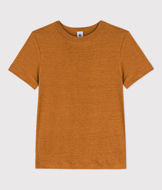 Damen-T-Shirt L’ICONIQUE aus Leinen braun TOAST