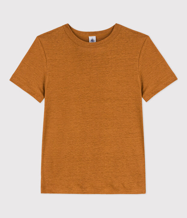 Damen-T-Shirt L&rsquo;ICONIQUE aus Leinen braun