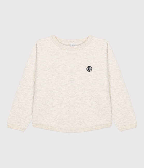 Kinder-Sweatshirt aus gestepptem Doppeljersey für Mädchen / Jungen beige MONTELIMAR CHINE
