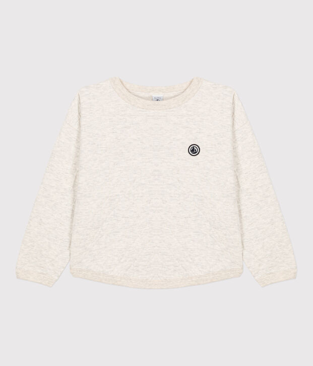 Kinder-Sweatshirt aus gestepptem Doppeljersey f&uuml;r M&auml;dchen / Jungen beige