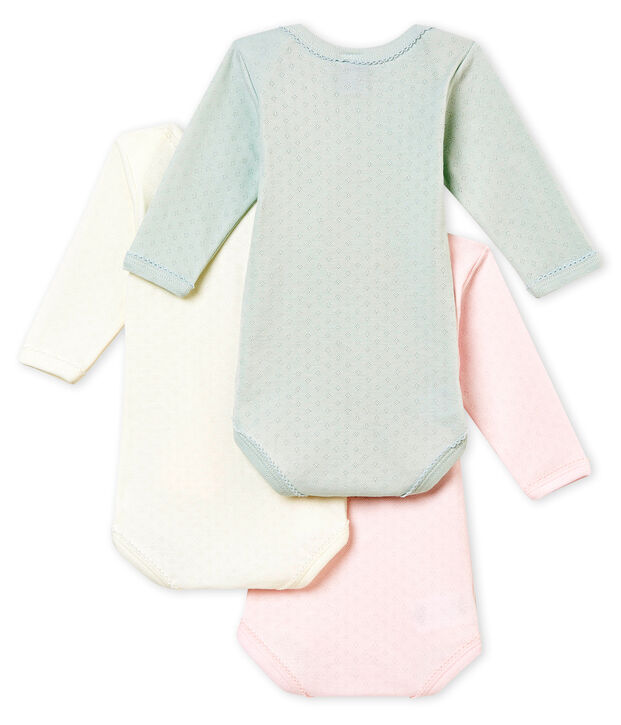Baby M&auml;dchenKurzarmbodys im 3er-Set vielfarbig