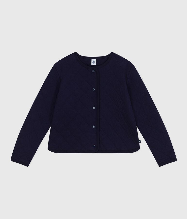 Damen-Cardigan aus einfarbiger Baumwolle blau