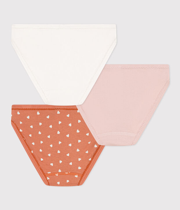 3er-Set Slips aus Bio-Baumwolle mit Herzmotiv f&uuml;r M&auml;dchen vielfarbig