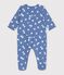 Strampler aus Molton mit Herzmotiven blau/weiss