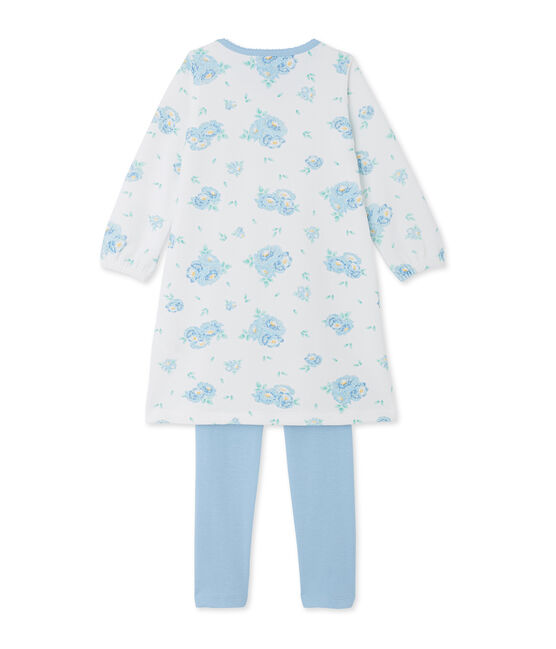 Bedrucktes Nachthemd aus Nicki mit passenden Leggings weiss LAIT/blau BLEU/ MULTICO