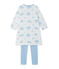 Bedrucktes Nachthemd aus Nicki mit passenden Leggings weiss LAIT/blau BLEU/ MULTICO
