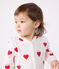 Fußloser Baby-Strampler aus Baumwolle mit Herzmotiv weiss MARSHMALLOW/rot TERKUIT