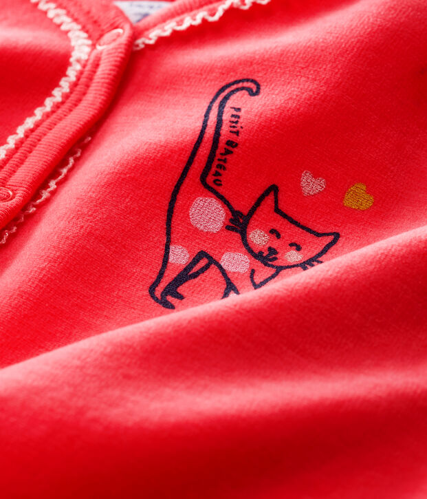 Baby-Strampler aus Nicki f&uuml;r M&auml;dchen rot