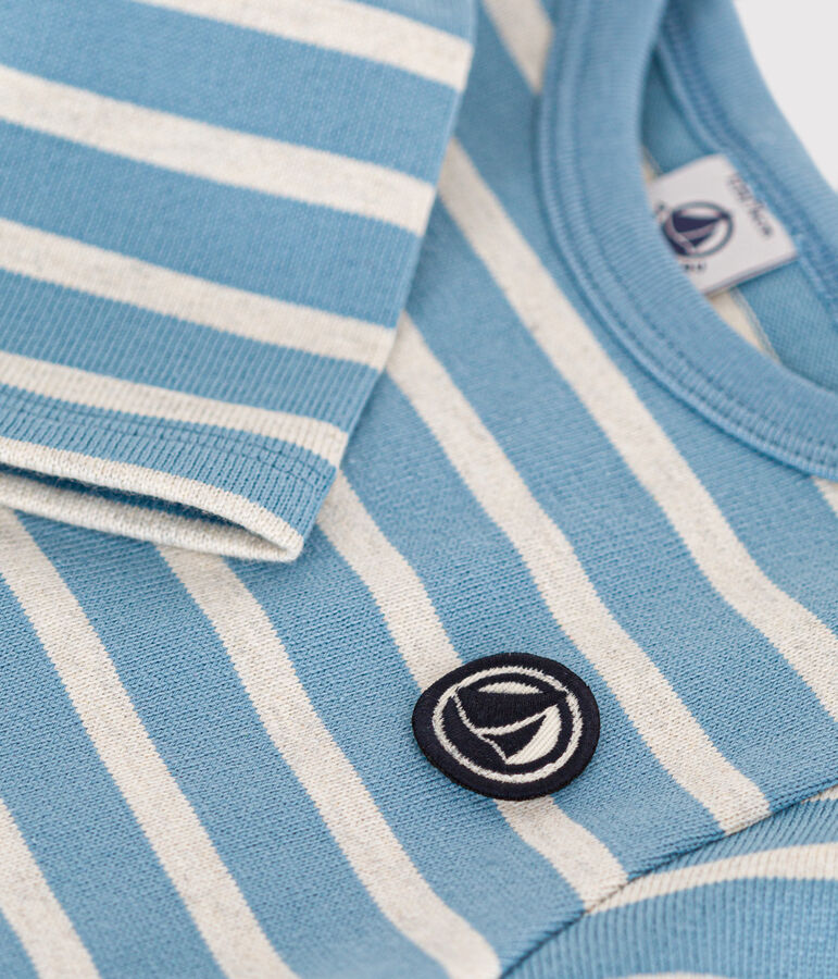 Baby-Streifenshirt aus dickem Jersey blau/beige