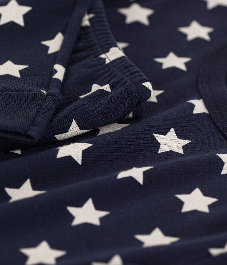 Kinderpyjama aus Baumwolle in eng geschnittener Passform mit Sternenmuster blau SMOKING/weiss MARSHMALLOW