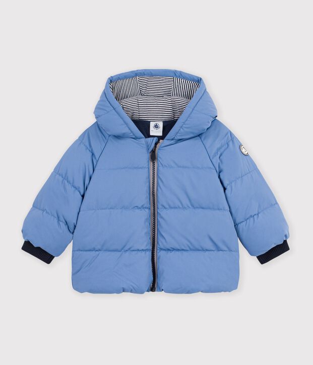 Baby-Winterjacke aus einfarbigem Polyester blau