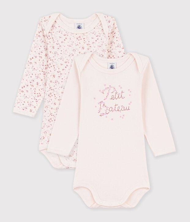 Lot de 2 bodies manches longues en coton. vielfarbig