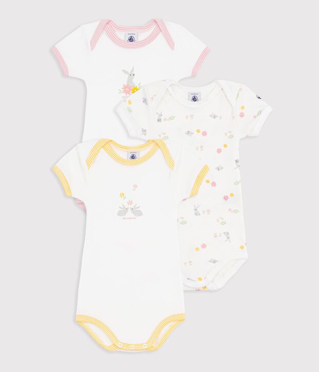 Lot de 3 bodies manches courtes en coton vielfarbig