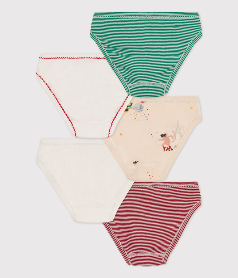 5er-Set Slips aus Baumwolle f&uuml;r M&auml;dchen vielfarbig