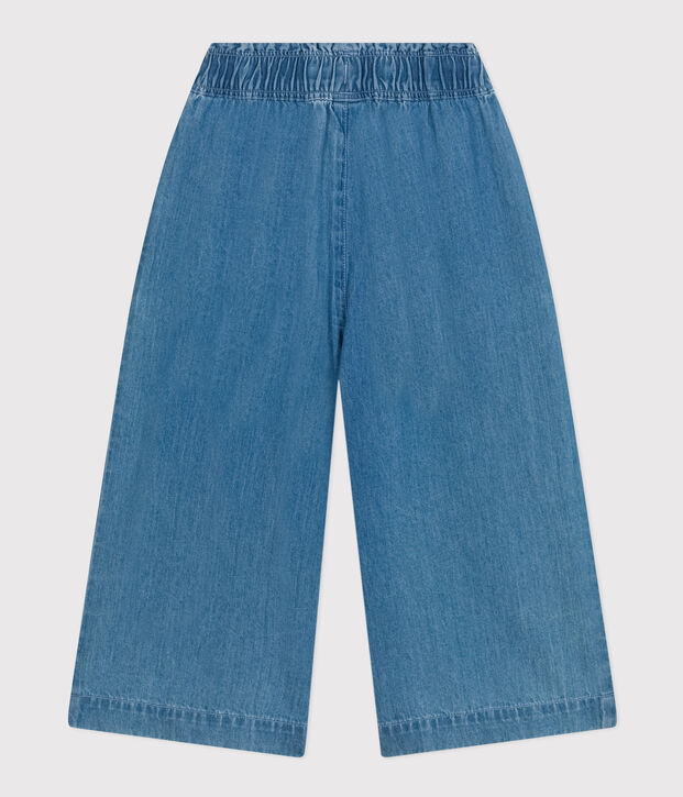 Kinder weite-Hose aus leichtem Denim f&uuml;r M&auml;dchen blau
