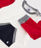 Colorblock-Baby-T-Shirt für Jungen weiss MARSHMALLOW/rot TERKUIT
