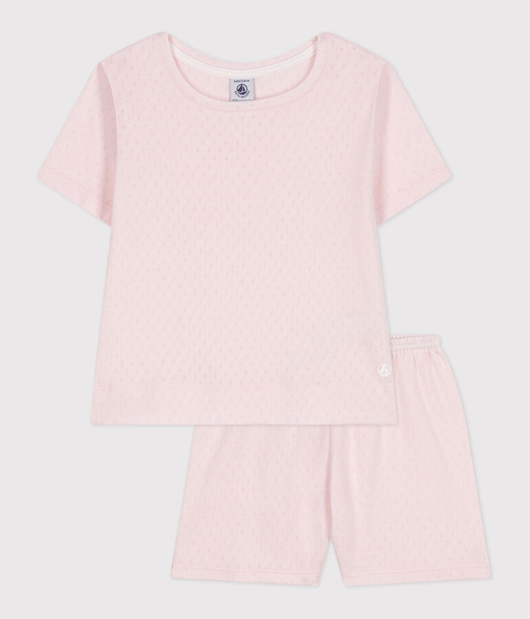 Kinder-Kurzpyjama aus Baumwolle rosa