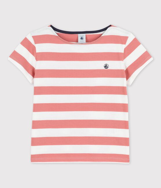 Kurzärmeliges T-Shirt aus Baumwolle für Mädchen rosa PAPAYE/ MARSHMALLOW