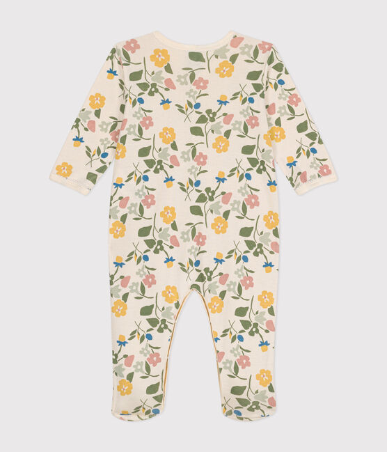 Baby-Strampler mit Blumenmuster aus Baumwolle weiss AVALANCHE/ MULTICO